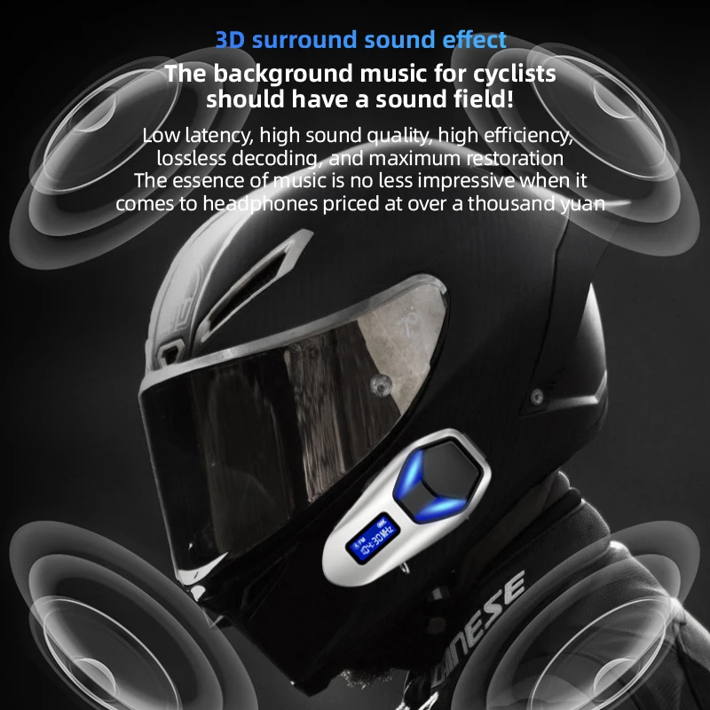

XIZON K12 Мотоциклетная Bluetooth-гарнитура с функцией обмена музыкой, двусторонняя Bluetooth-гарнитура для мотоциклетного шлема с водонепроницаемостью IP65,