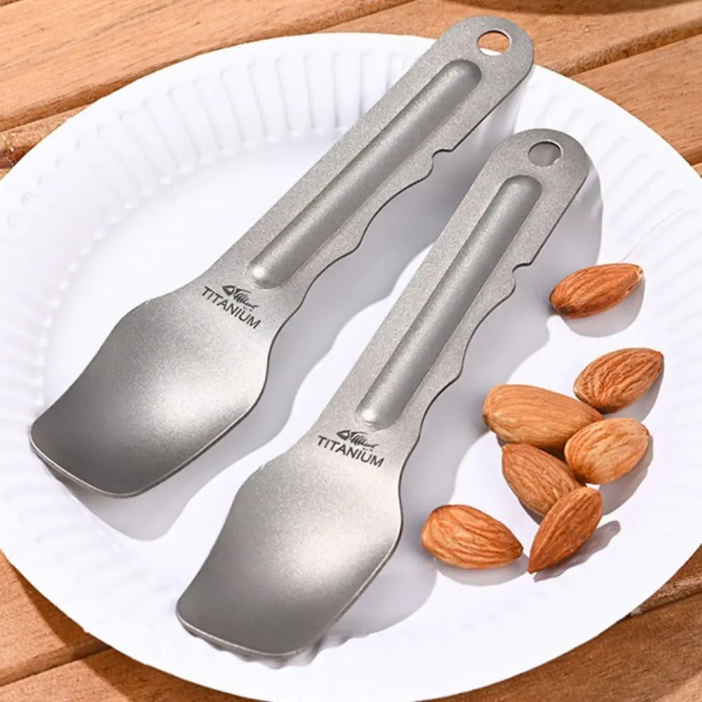 Cuchara y Tenedor Titanio Ultraligero Pesca – Utensilios Portátiles