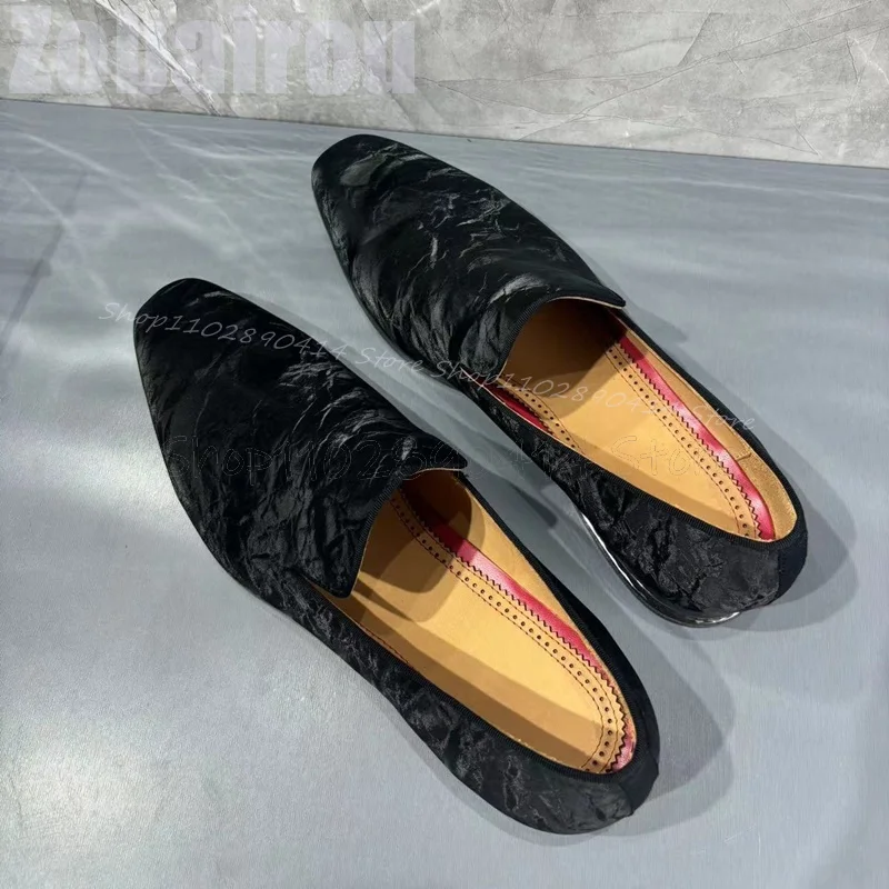 

Black Camouflage Pattern Metal Heel Men Loafers Fashion Slip On Men Shoes Luxurious Handmade Party Feast Banquet Men Dress Shoes