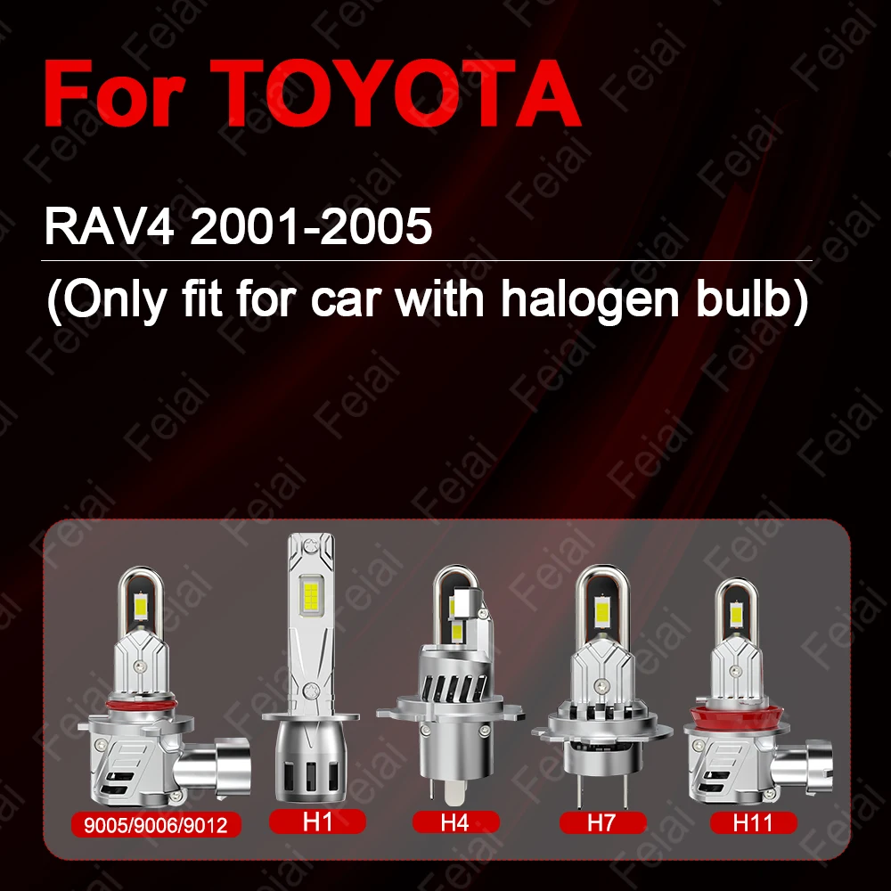 For Toyota RAV4 Headlights Bulbs LED Car Headlamp 2001 2002 2003 2004 2005 RAV4 XA20 Accessories LED Canbus Lights Auto Lamp 70W