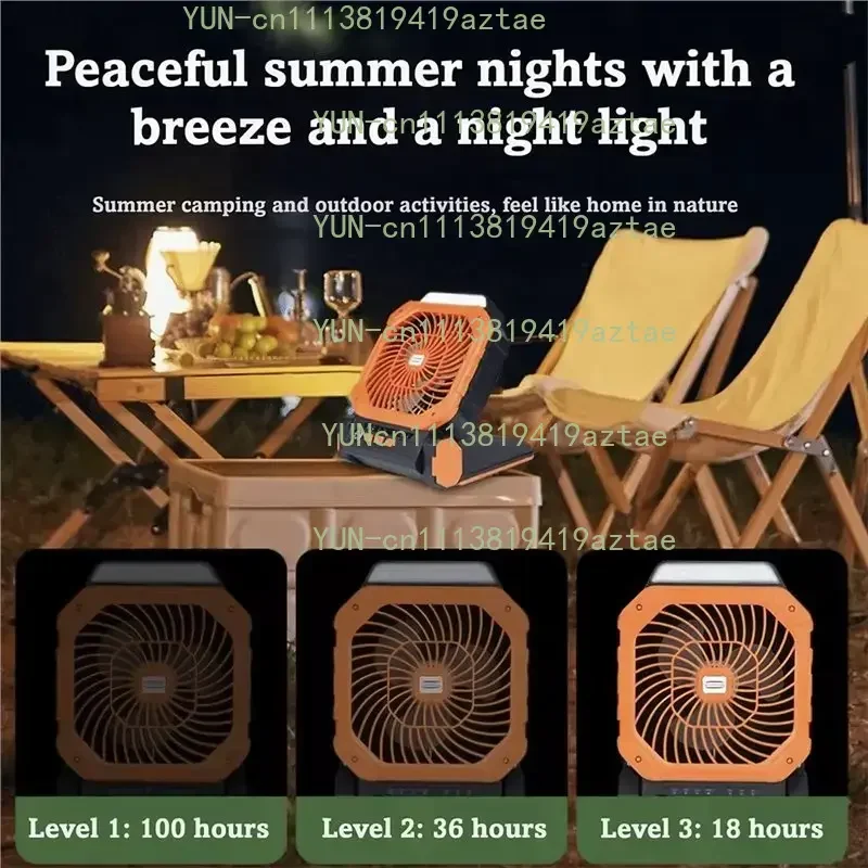 USB Powered Solar Portable Fan Featuring LED Light, Timer& Compass For Outdoor Adventure Excursions