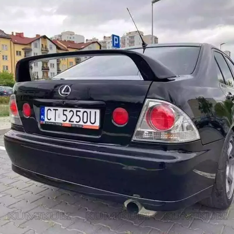 High Rise Spoiler For 1998-2005 Lexus IS200 IS300 Toyota Altezza SXE10 With Light ABS Plastic Black Tuning Body Kit Accessories