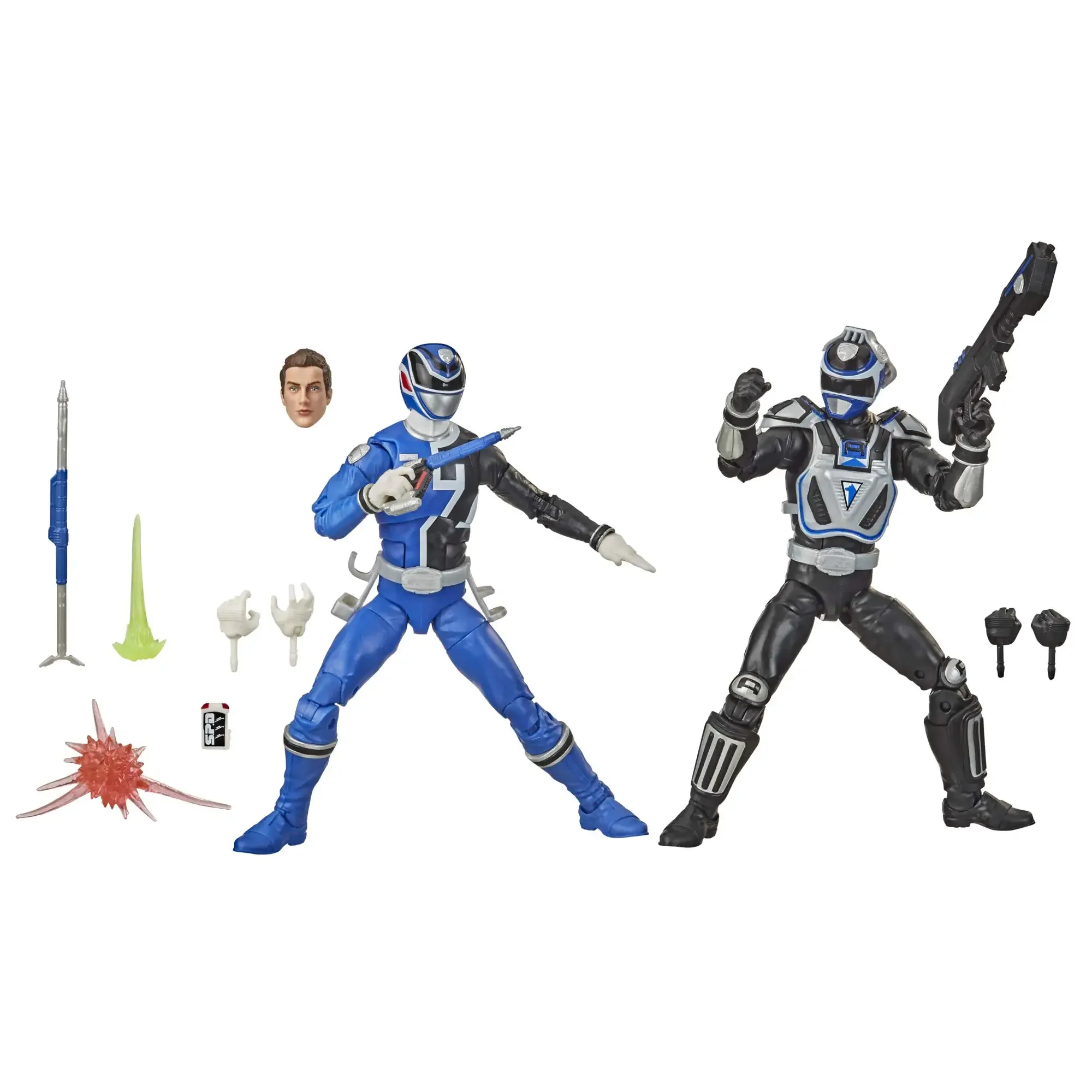 Hasbro Power Rangers Lightning Collection S.P.D. B-Squad Blue Ranger Versus A-Squad Blue Ranger 2-Pack Action Figure Toys F1171