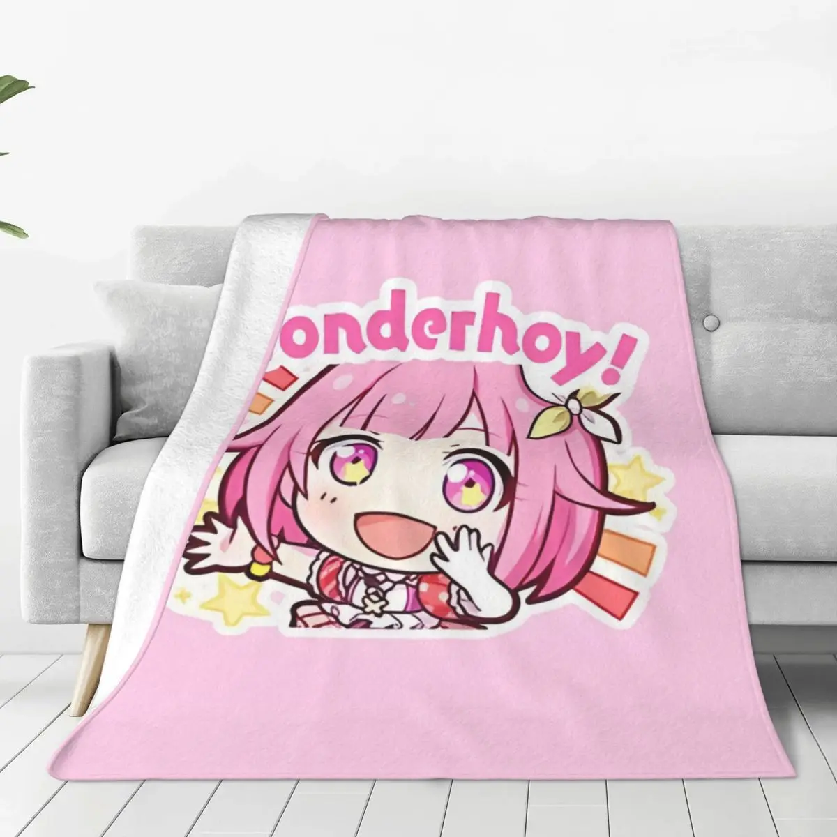 Super Warm Blanket Camping Project Sekai Emu Otori Throw Blanket Flannel Bedspread For Bedroom Novelty Sofa Bed Cover