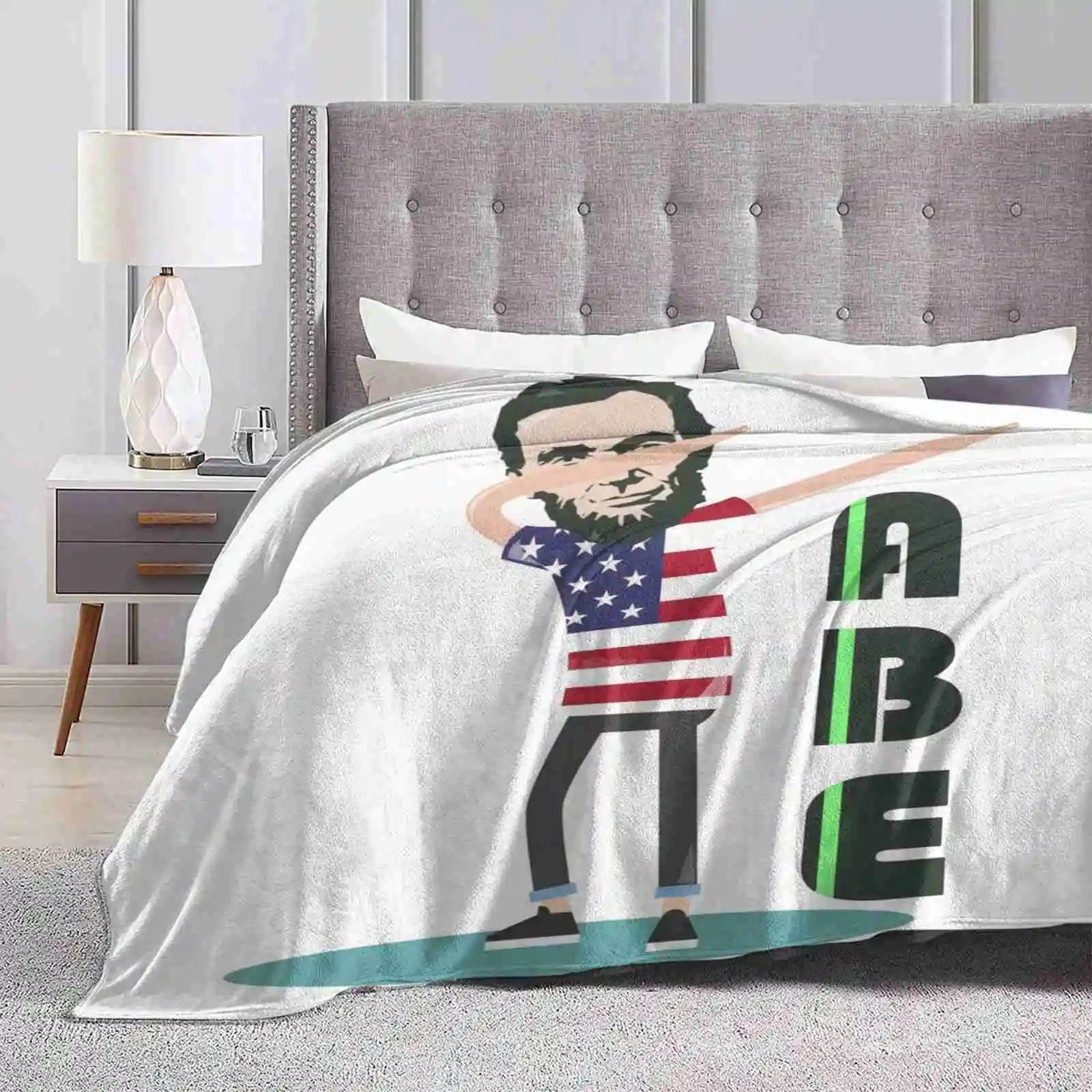 Abe Lincoln Dabbing Cool Dab Design Creative Design Light Thin Soft Flannel Blanket Lincoln Dabbing Cool Abe