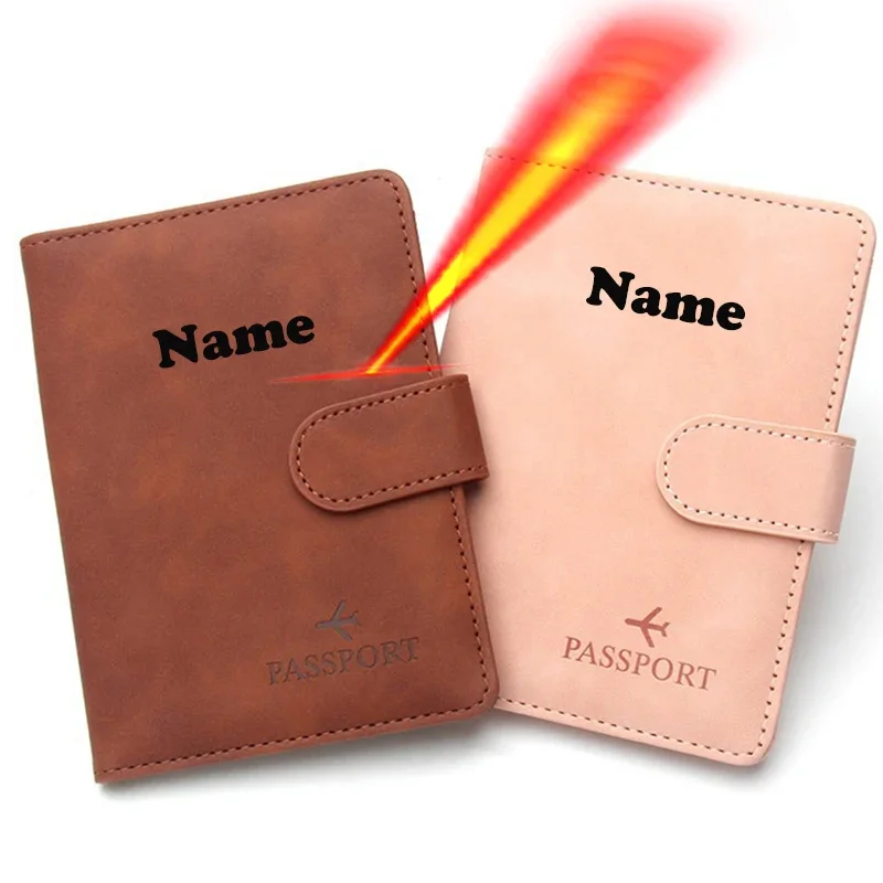 Custom Name Passport Holder Travel Wallet Personalized Customized Name Numbers Pu Covers for Passports Passeport Personnalisé