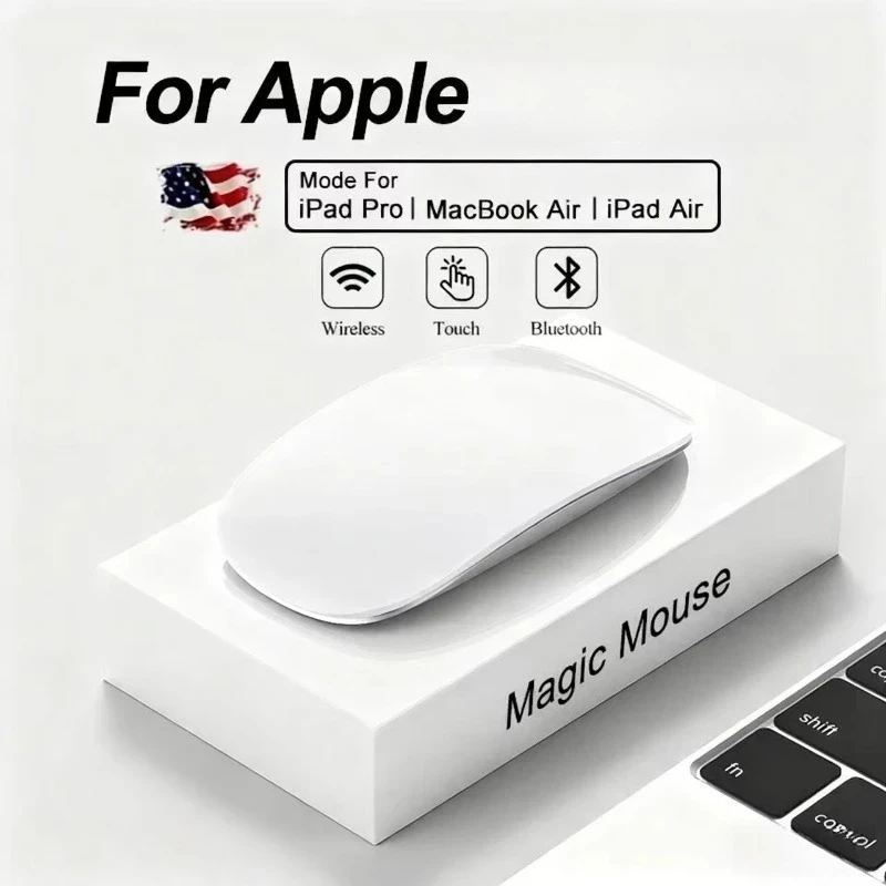 Bluetooth 5.0 Multi-Touch Wireless Mouse for Apple, Magic Surface Replacement for Macbook Pro/Air/iPad – Plug & Play