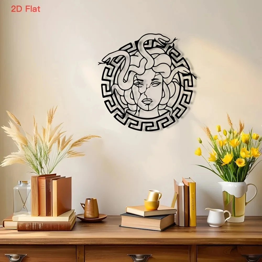 Vintage Medusa Metal Wall Art - Greek Motif Metal Home Decor