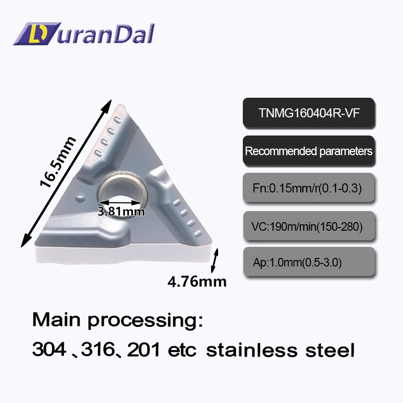 Rough Machining Inserts TNMG160404R VF LP8015 Carbide Inserts Indexable Turning Cutter Metal Lathe Tools For Stainless Steel