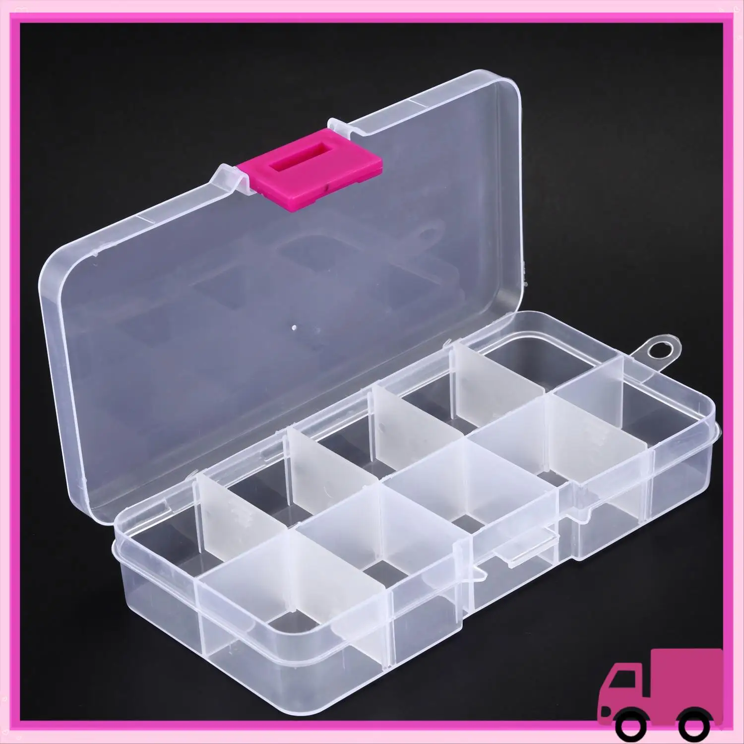 Compact 3Pcs 10 Grid Electronic Component Parts Kits Plastic Storage Box Case