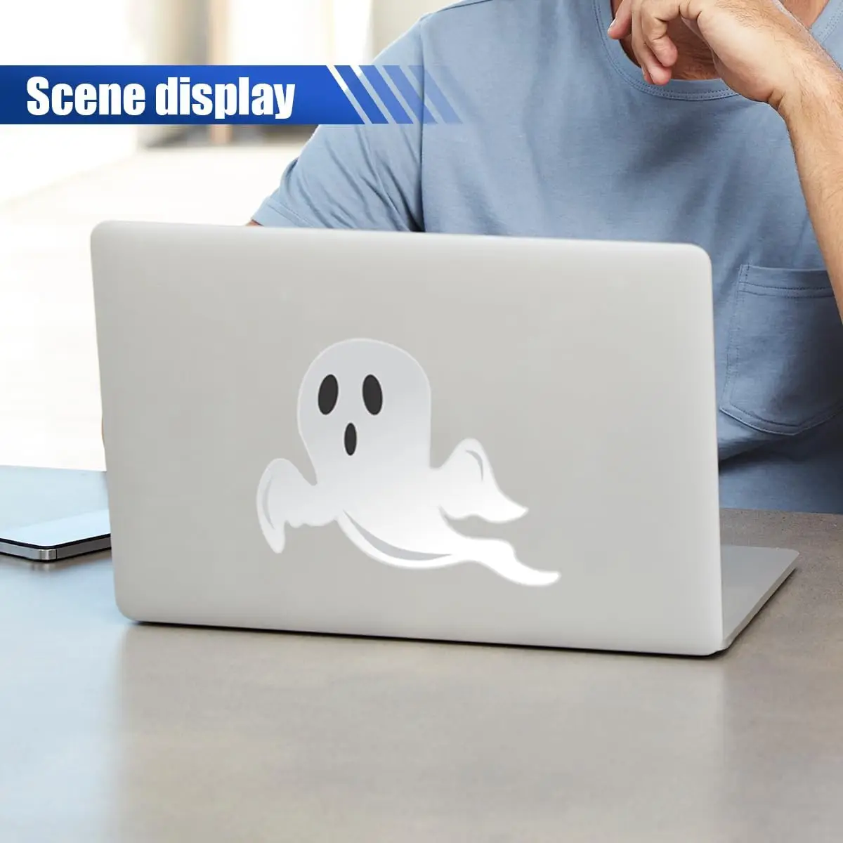 1pc adesivos engraçados fantasma, decalque de janela de carro assustador, adesivo de decoração de para-choque de carro em pvc à prova d'água