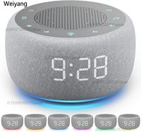 FM Radio Digital Alarm Clock 7-Color Nightlight 4 Alarm Tones 9mins Snooze Table Clock Display Dimmer Bedside Lamp Sleep Timer