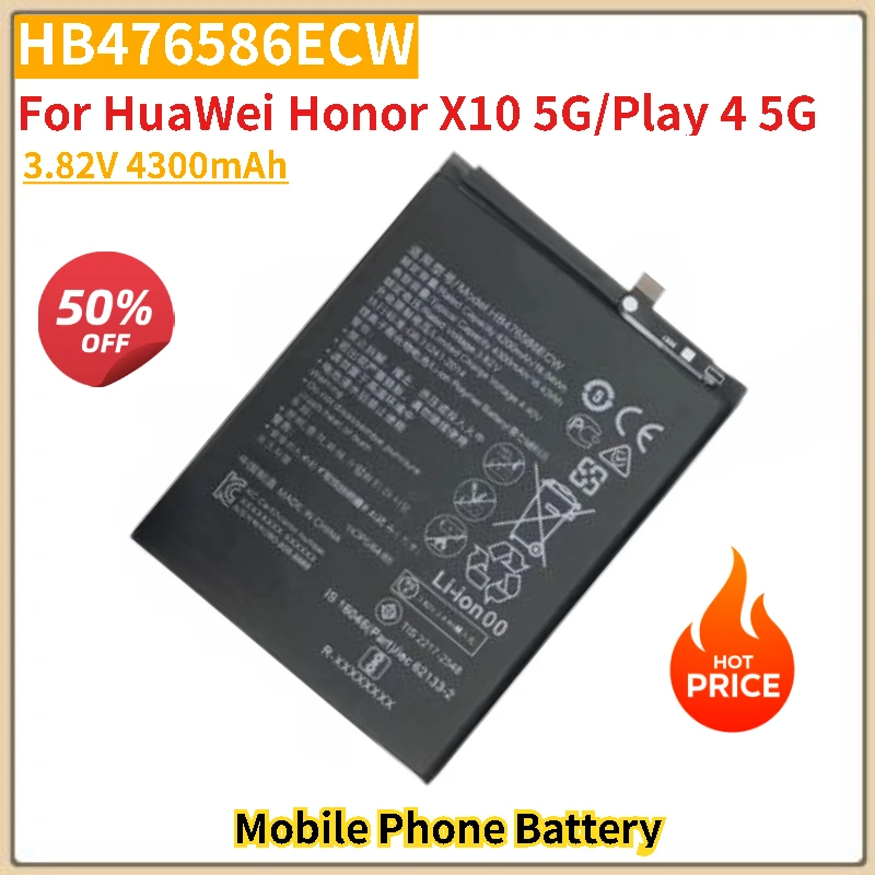

HB476586ECW Mobile Phone Battery 3.82V 4300mAh For HuaWei Honor X10 5G/Play 4 5G Replacement Battery Brand-New High Quality