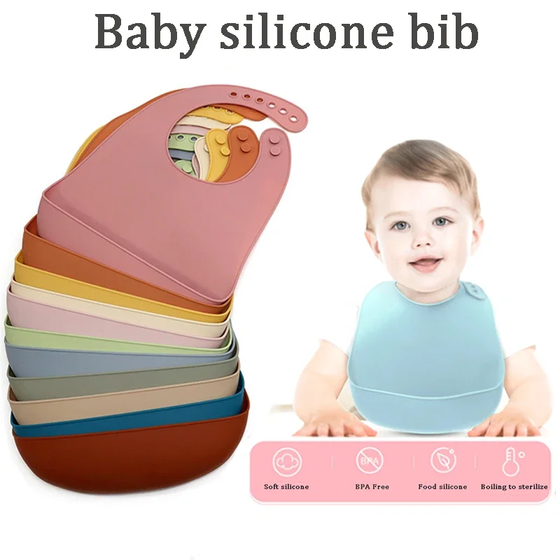 Silicone Baby Eating Bibs Easy to Clean Baby Bibs Drooling Towel Waterproof Children Silicone Bibs
