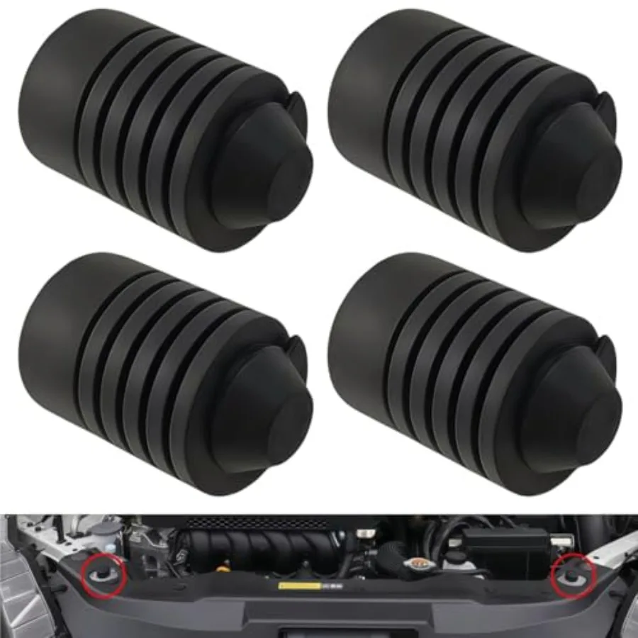 4 Pack Hood Stop Bumpers Engine Cover Bumper Damping Pad Rubber Front Hood Stop Bumpers Hood Rubber General Standard Cushion Bu