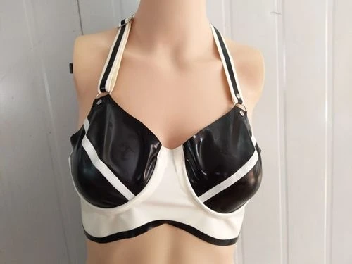 

New Latex Top 100% Rubber Bikini Sexy Bra Bodysuit 0.4mm Size XS-XXL