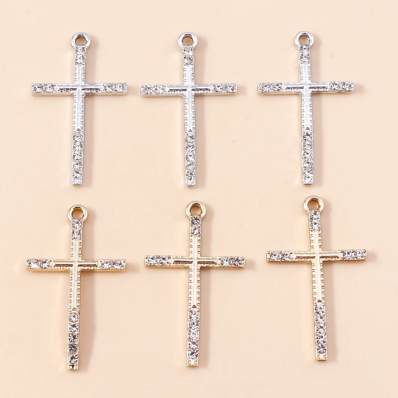 20 Stück gemischte, niedliche Kristall-Metall-Kreuz-Anhänger für die Schmuckherstellung, geeignet für Ohrringe, Halsketten, Armbänder und DIY-Bastelarbeiten. – Detail 20