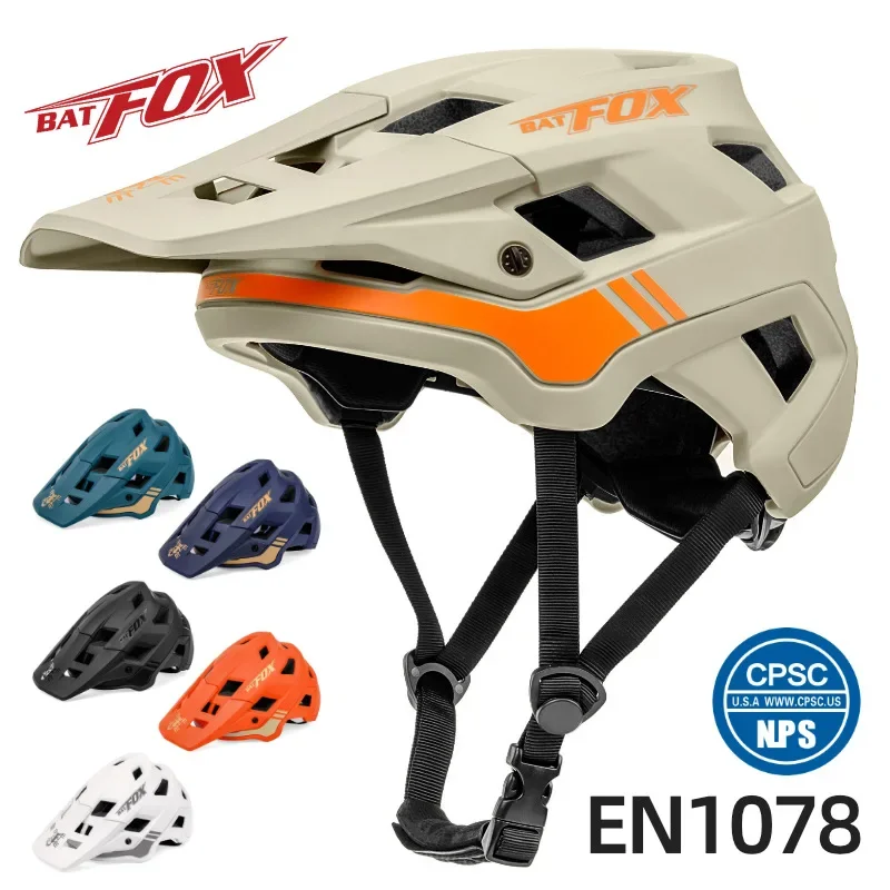 Batfox MTB DH Cycling Helmet Ultralight Road Mountain Bike Bicycle Integrally-molded Helmet Men Women Ultralight Moto Cross