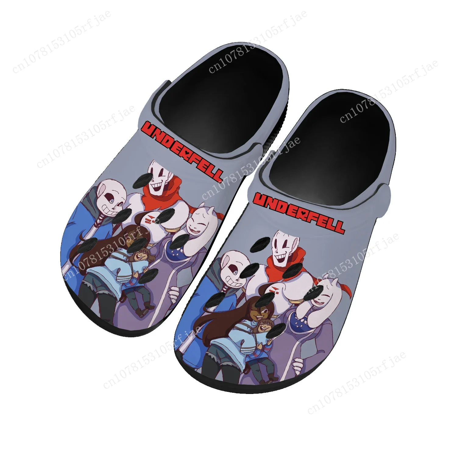 Cartoon Game Undertale Sans Skull Home Tamancos, Homens e Mulheres, Sapatos de Água Feitos Sob Medida para Adolescentes, Jardim, Chinelos de Praia, Sandálias