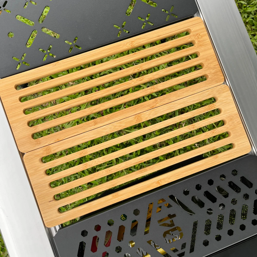 

2Pcs Bamboo Tea Tray with Storage Bag Portable Cutting Board Bamboo Chopping Board for Serving Wood Decorative Table Cup Storage