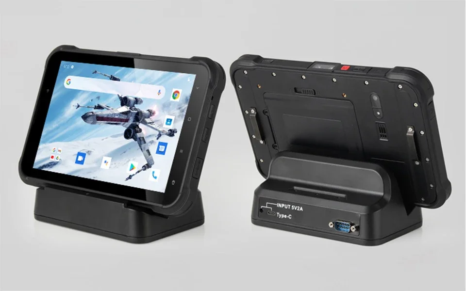 UNIWA T85S 8 Inch Kiosk Mode 4G Rugged Tablet PC 4GB+64GB IP67 MT6765 Helio P35 Android 12 2D 1000 Nits Screen Optional NFC GPS