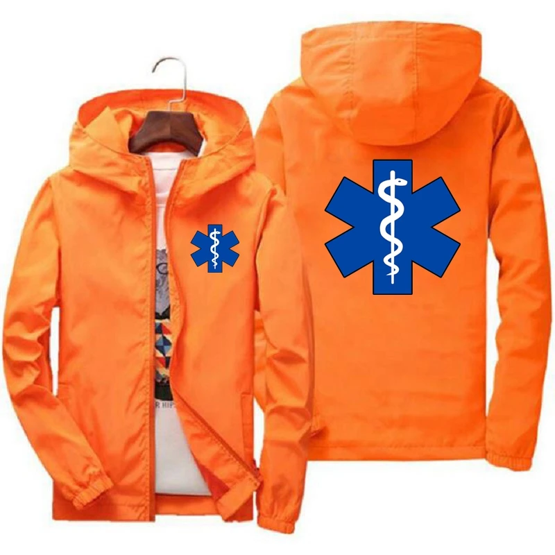 EMT Emergency Ambulance 2024Men\'s New Spring And Autumn Fashionable Outdoor Waterproof Jackets Windbreaker Coat Camping Clothes