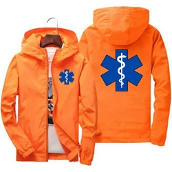 EMT Emergency Ambulance 2024Men's New Spring And Autumn Fashionable Outdoor Waterproof Jackets Windbreaker Coat Camping Clothes