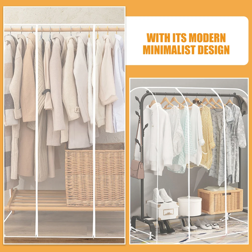 

Garment Rack Cover Clothing Rack Protector Transparent Clothes Cover For Closetreusable Clothes Bag Lightweight Wardrobe
