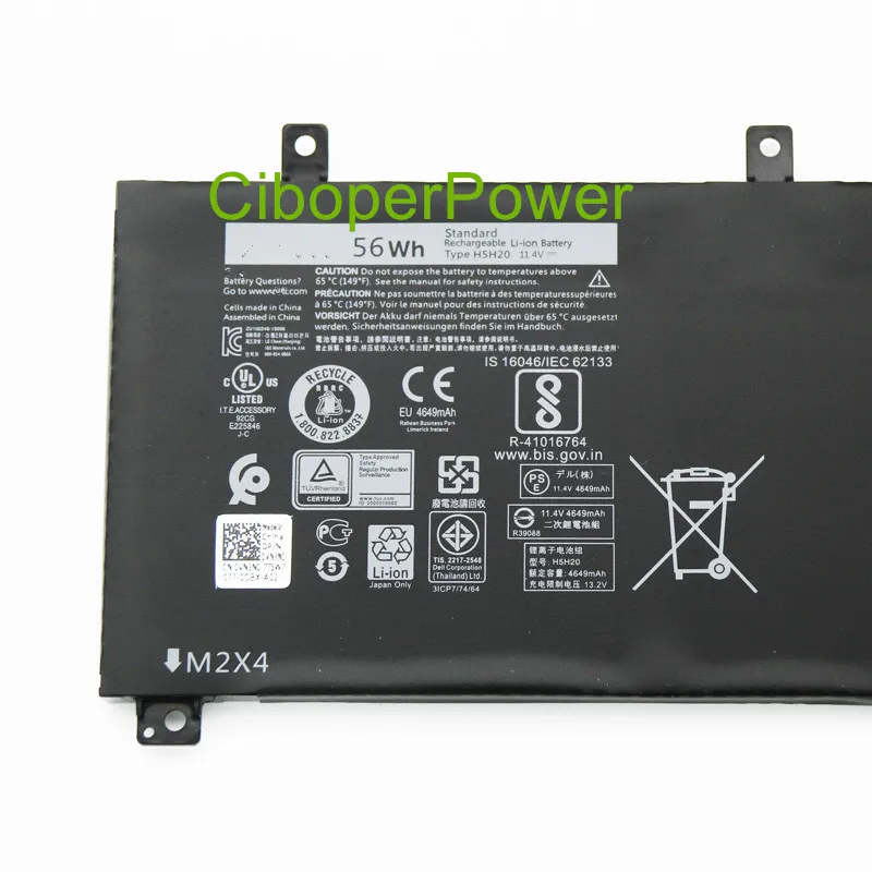 H5H20 Laptop Battery For 15 9560 9570 15-9560-D1845  M5520 5530 62MJV M7R96 05041C 5D91C 11.4V 56Wh