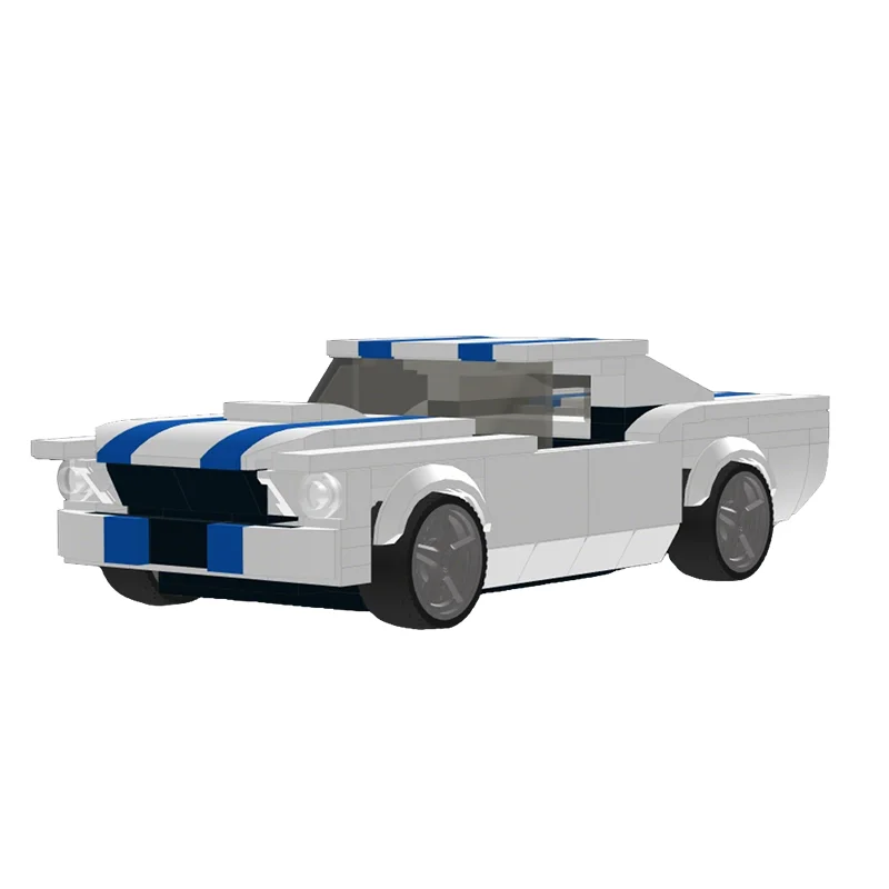198pcs MOC Fordes Mustangs GT350R City Champions Model Building Blocks Christmas Gift Toy Display Creative Assemble Education
