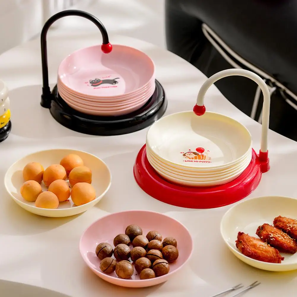 

Round Plate Bone Spitting Dish Shallow Tray Mini Dinner Plates with Bone Spit Design,Funny Sauce Containers for Table Decor