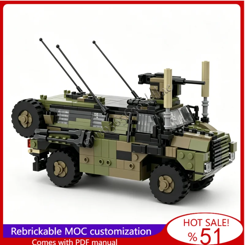 

1480 Parts MOC Battle Series PMV Wheeled Combat Vehicle Building Model Custom Technology Creative Assembly Kid Toy Popular Gift