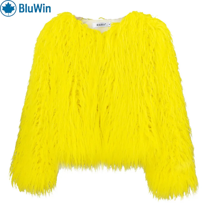 

BluWin 31Colors Korean Style Faux Lamb Fur Coat | Colorful Warm Faux Fur Coat for Women Solid Color Cropped Shaggy Outerwear