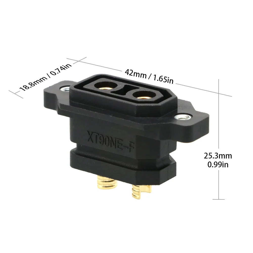 1 / 2 / 5pcs Amass XT90NE-F Battery Connector XT90E Female Plug Gold-plated XT90 Mountable Connector Yellow / Black Plug