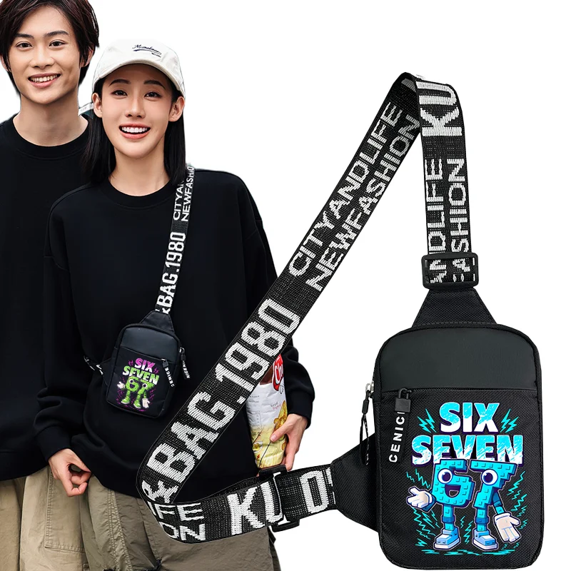 2026 Steal A Brainrot Crossbody Bags for Women Mans Funny 67 Six Seven Pattern Printed Chest Bag Boys Girls Birthday Party Gifts