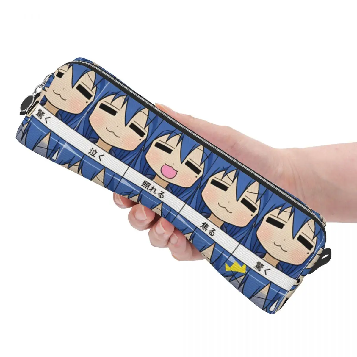 Konata Lucky Star Expresions Pencil Case Fun Pen Bag for Student Large Storage Office Zipper Pencil Box