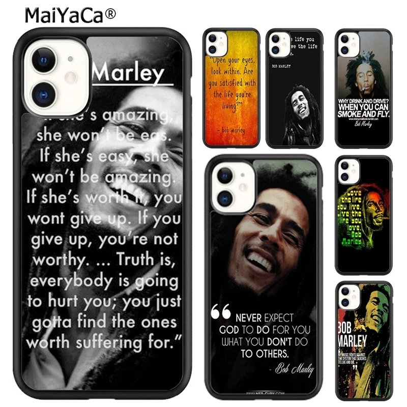 MaiYaCa Bob Marleys Quotes Rasta Reggae Phone Case Cover For iPhone 16 15 SE2020 6 6s 7 8 plus 11 12 mini 13 14 pro max 