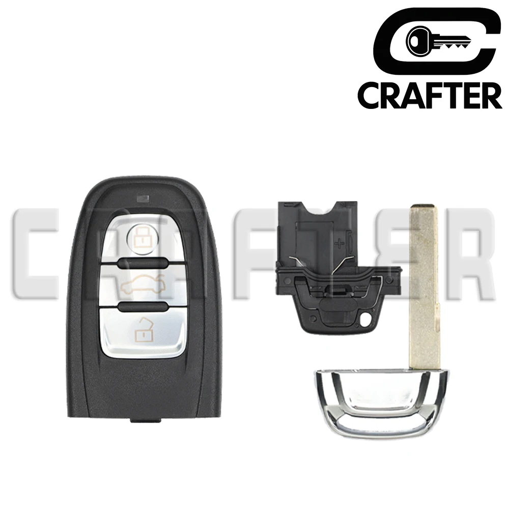 

Ключ Crafters Audi Smart Car Key Shell 3/4 кнопки с режущей сервиной для Audi A4 A5 A6L A7 A8 Q5 Вставка лезвия 8T0959754C/754J