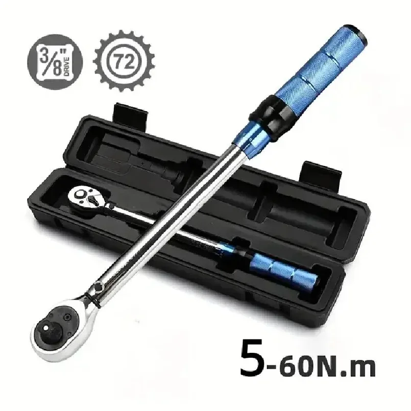 5-60N.m Torque Wrench 3/8 Inch Square Drive Torques Key ±3% High Precision Torque Wrench Professional Bicycle Automotive Tool