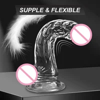 4 Sizes Transparent  Soft Jelly Dildo Realistic Fake Dick Penis Sucker Butt Plug Sex Toys for Woman Men Vagina Anal Sex Toys - Image 3