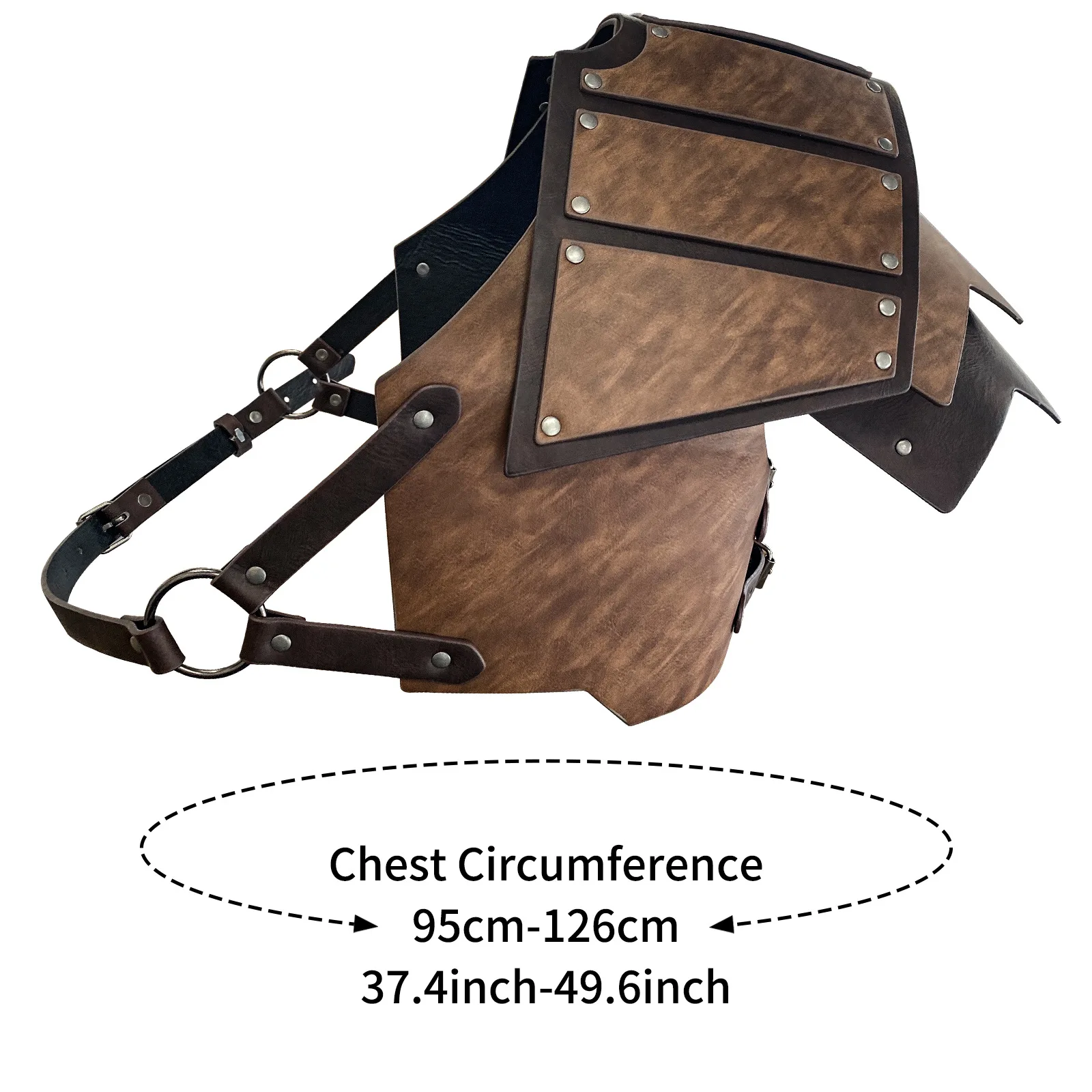 중세 병사 한쪽 어깨 가슴 보호대 가죽 가슴판 할로윈 코스튬 코스프레 액세서리 (남성용)