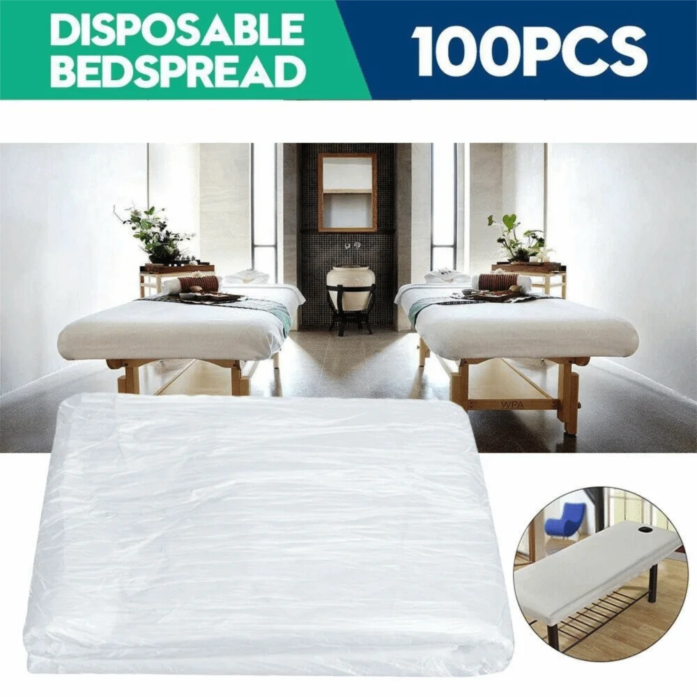 100pcs/Pack Transparent Disposable Plastic Sheets Waterproof Film Bath Bags Disposable Sauna Blanket PVC Material