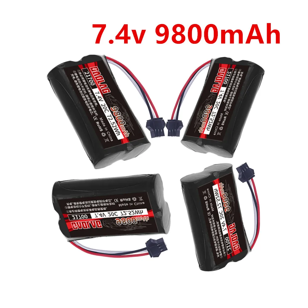 21700 7.4V 9800mAh Battery For MN82 MN128 MN78 LC79 MN91 MN45 MN99 MN96 RC Cars Spare Parts Accessories 7.4V 2S Lithium battery