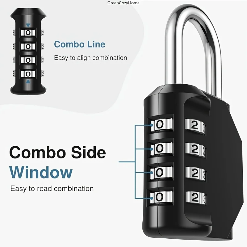 A 4-Digit Combination Lock Designed for Securing Outdoor Items Such As Gym Lockers,Toolboxes,Gates, Fences, Storage Units image 4