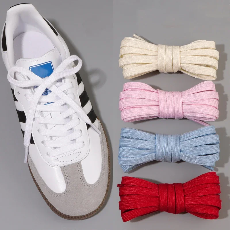 1 Pair Flat Shoe Laces Classic Solid Color Replacement Shoelaces for Sneakers Casual Shoes Durable Polyester Laces for Men Women