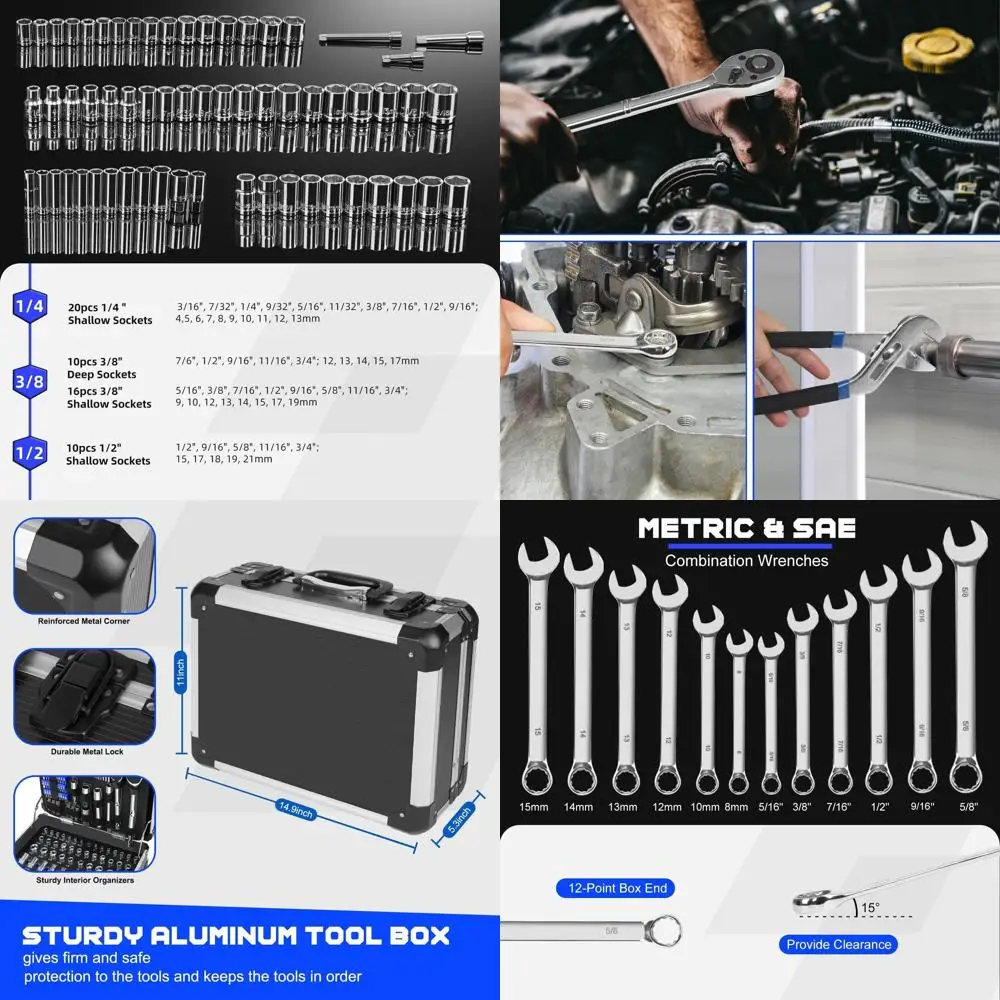 

Полный набор инструментов для ремонта автомобилей и дома из 240 предметов в прочном алюминиевом кейсе