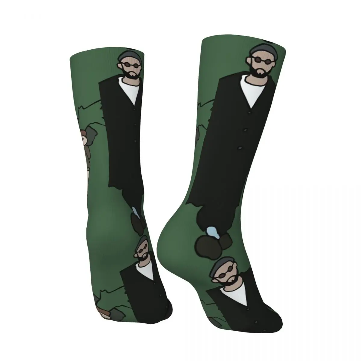 Hip Hop Retro Leon Crazy Men's compression Socks Unisex The Professional Leon Mathilda Norman Film Harajuku Pattern Crew Sock