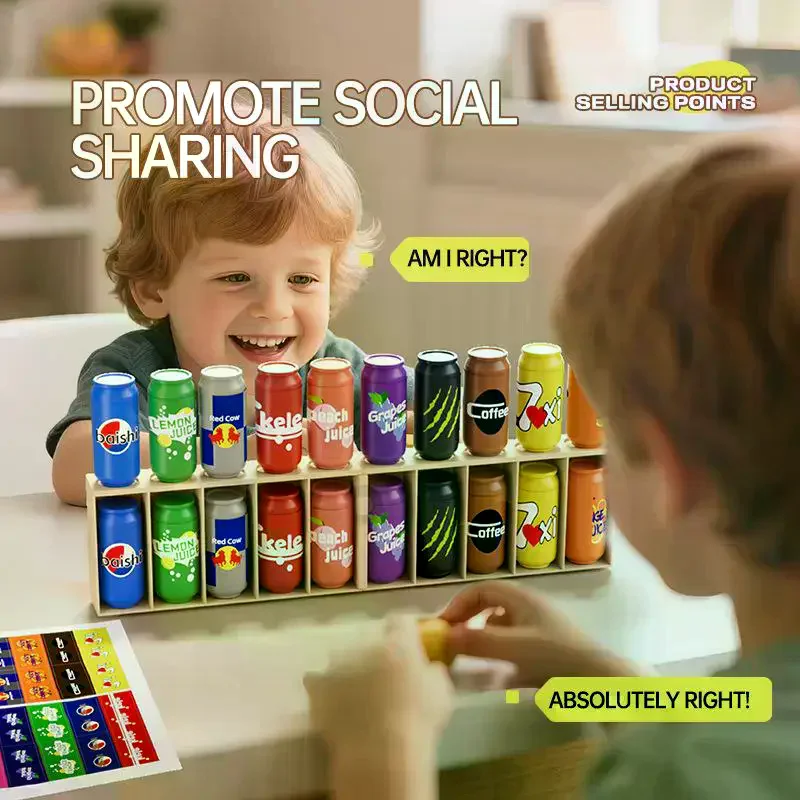 Zabawne napoje dla dzieci Dopasowywanie kolorów Rozrywka dla najmłodszych Trening pamięci Interaktywna gra planszowa Puzzle Zabawka