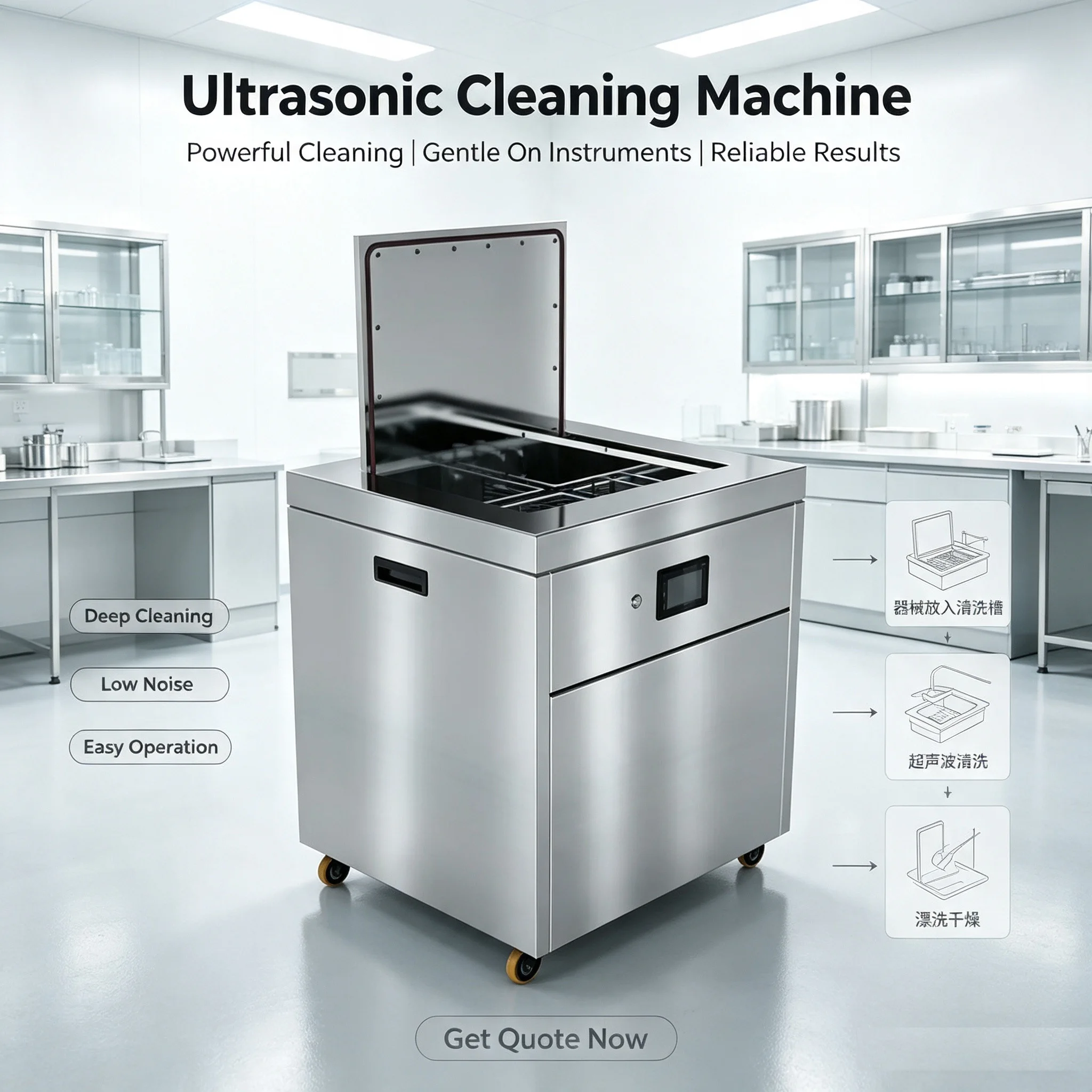 Hot Sale Professional100L Medical Ultrasonic Cleaner Stainless Steel Ultrasonic Cleaning Machine Factory Direct