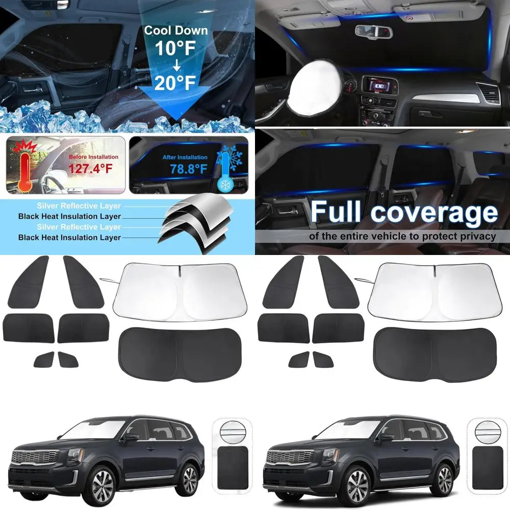 Kia Telluride 2020-2025 Side & Rear Window Shades, 8-Piece Set for Sun and UV Protection with Privacy